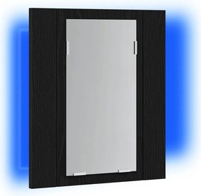 vidaXL Ντουλάπι Μπάνιου με LED, Μαύρο Δρυς, 40x12x45 εκ. από Τεχνητό Ξύλο