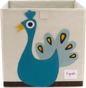 3Sprouts Τετράγωνο καλάθι για τα παιχνίδια, Peacock