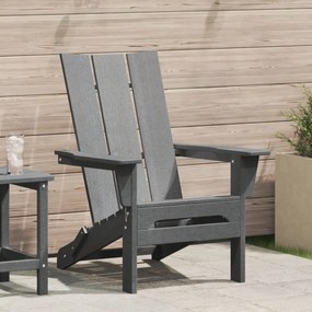 vidaXL Αναδιπλούμενη Καρέκλα Adirondack Ανοιχτό γκρι 74,5x80,5x90 εκ HDPE