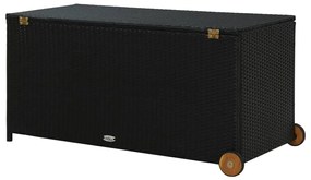 vidaXL Κουτί Αποθήκευσης Κήπου Μαύρο 120x65x61 εκ. Συνθετικό Ρατάν