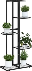 vidaXL Ανθοστήλη 5 Επιπέδων Μαύρη 43 x 22 x 98 εκ. Μεταλλική