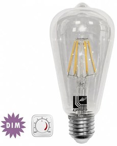 Adeleq Led Λάμπα Cog Αβοκάντο Διάφανο St64 Φ64 Ε27 6W Ντιμαριζόμενο Θερμό 13-2766009