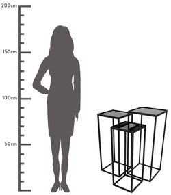 ΤΡΑΠΕΖΑΚΙ ARTELIBRE ΜΑΥΡΟ ΜΕΤΑΛΛΟ 31X31X75CM ΣΕΤ 3ΤΜΧ