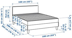 SÄBÖVIK στρώμα και ανώστρωμα μέτρια σκληρό, 160x200 cm 604.894.55