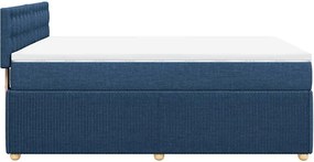 vidaXL Κρεβάτι Boxspring με Στρώμα Μπλε 140x190 εκ. Υφασμάτινο