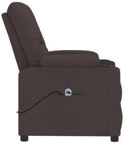 vidaXL Πολυθρόνα Ανακλινόμενη Ηλεκτρική Σκούρο Καφέ Υφασμάτινη