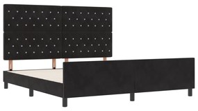 vidaXL Κρεβάτι Μαύρο 180x200 εκ. Βελούδο
