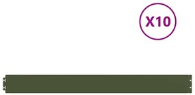 vidaXL Περιφράξεις γκαζόν 10 τεμάχια Ελαιοπράσινο 10x103 cm