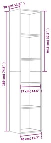 ΒΙΒΛΙΟΘΗΚΗ ΓΚΡΙ SONOMA 40 X 30 X 189 ΕΚ. ΑΠΟ ΕΠΕΞΕΡΓΑΣΜΕΝΟ ΞΥΛΟ 815436