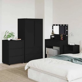 vidaXL Ντουλάπι αποθήκευσης Μαύρο 60 x 48 x 81 εκ Επεξεργασμένο ξύλο