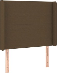 vidaXL Κρεβάτι Boxspring με Στρώμα &amp; LED Σκ.Καφέ 100x200 εκ Υφασμάτινο