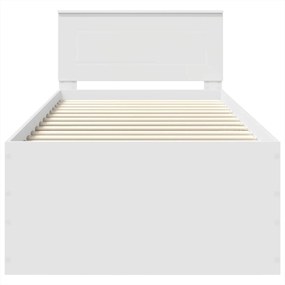 vidaXL Σκελετός Κρεβατιού Λευκό 120 x 200 cm Επεξεργασμένο ξύλο