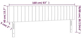 Κεφαλάρια Κρεβατιού 2 τεμ. Αν. Γκρι 80 x 5 x 78/88εκ. Βελούδο - Γκρι