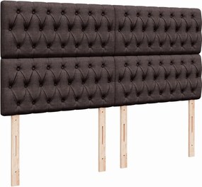 vidaXL Κρεβάτι Boxspring με Στρώμα Σκούρο Καφέ 200x200 εκ. Υφασμάτινο