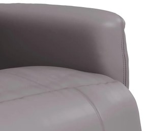 vidaXL Πολυθρόνα Ανακλινόμενη με Υποπόδιο Γκρι από Συνθετικό Δέρμα