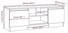 Έπιπλο Τηλεόρασης με Πόρτα Λευκό 102 x 30 x 36 εκ. - Λευκό