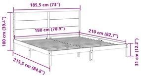 ΠΛΑΙΣΙΟ ΚΡΕΒΑΤΙΟΥ ΜΑΚΡΥ ΧΩΡΙΣ ΣΤΡΩΜΑ 180X210 ΕΚ ΜΑΣΙΦ ΞΥΛΟ 3309275