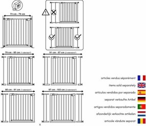 Φράγμα ασφαλείας WEBABY MOBI Λευκό 73-80 cm