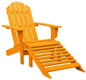 Καρέκλα Κήπου Adirondack με Υποπόδιο Πορτοκαλί από Ξύλο Ελάτης