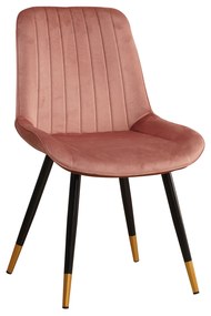 Καρέκλα ArteLibre MOSEY Ροζ Βελούδο/Μέταλλο/Ξύλο 52x57x85cm