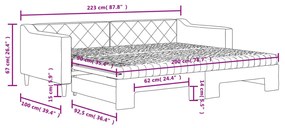 Καναπές Κρεβάτι Συρόμενος Αν. Γκρι 90x200εκ Ύφασμα Στρώματα - Γκρι