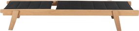 ΞΑΠΛΩΣΤΡΑ MILOS HM10650.03 ΞΥΛΟ ΟΞΙΑΣ ΣΕ ΦΥΣΙΚΟ-ΜΑΥΡΟ TEXTILENE 204x65x31,5-92,5Υ εκ.