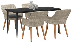 vidaXL Σετ τραπεζαρίας 5 pcs Ανοιχτό γκρι και Μαύρο Large