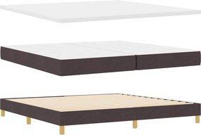 vidaXL LED Κρεβάτι με βάθρο Σκούρο Καφέ 200 x 200 cm ύφασμα