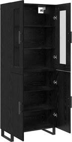 vidaXL Highboard 2 pcs Μαύρη δρυς Επεξεργασμένο ξύλο