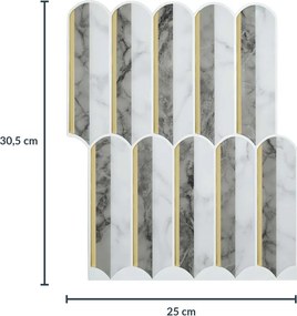 Αυτοκόλλητο Πλακάκι 3D (30.5x25) L-C Ogive Marble/Gris/Or 1770179