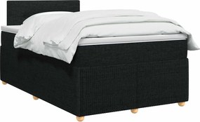 vidaXL Κρεβάτι box spring με στρώμα Μαύρο 120 x 200 cm Ύφασμα
