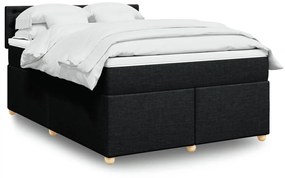 Κρεβάτι Boxspring με Στρώμα Μαύρο 160x200 εκ. Υφασμάτινο