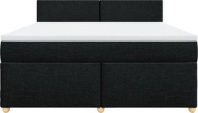 vidaXL Κρεβάτι Boxspring με Στρώμα Μαύρο 180x200 εκ. Υφασμάτινο