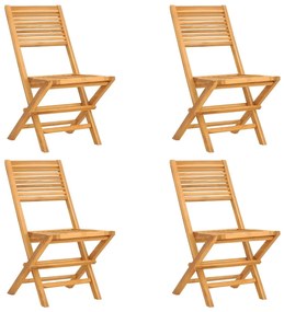 vidaXL Καρέκλες Κήπου Πτυσσόμενες 4 τεμ. 47x62x90 εκ. Μασίφ Ξύλο Teak
