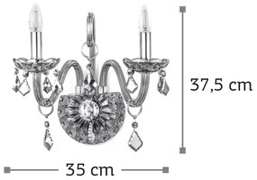 InLight Επιτοίχιο φωτιστικό από διάφανο γυαλί και κρύσταλλα (43391-2-CLEAR)