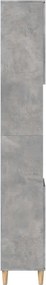 vidaXL Ντουλάπι Μπάνιου Γκρι Σκυροδέματος 30x30x190 εκ. Επεξ. Ξύλο