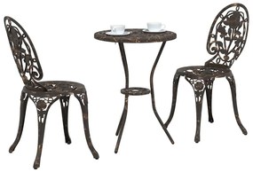 vidaXL Σετ Μπιστρό Κήπου 3 pcs Μπρονζέ Αλουμίνιο