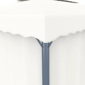 Κιόσκι με Κουρτίνα Λευκό Κρεμ 4 x 3 μ. Αλουμινίου - Λευκό