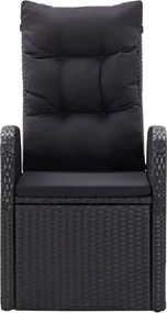 vidaXL Σετ Τραπεζαρίας Κήπου 9 τεμ Μαύρο με Μαξιλάρια