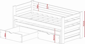 KUBUŚ 80x180 grey bunk bed Lano Furniture