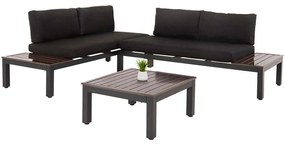 Σαλόνι Κήπου Dex (Σετ 3Τμχ) HM6090 Anthracite-Brown Four Seater