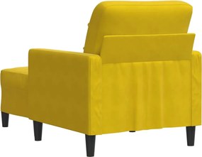 vidaXL Πολυθρόνα Κίτρινη 60 εκ. Βελούδινη με Υποπόδιο