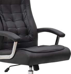 Καρέκλα γραφείου διευθυντική Vision Megapap από τεχνόδερμα χρώμα μαύρο 63x70x112/120εκ.