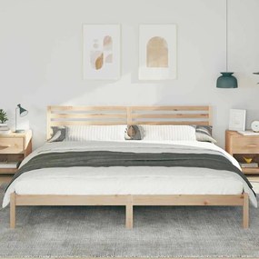vidaXL Σκελετός Κρεβατιού Καφέ 200 x 210 cm Μασίφ ξύλο πεύκου