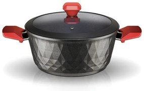 Pyramis Red Diamond  αντικολλητική χύτρα 24 cm με διάφανο καπάκι