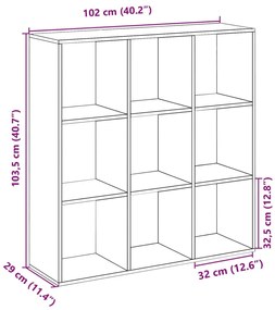 ΒΙΒΛΙΟΘΗΚΗ/ΔΙΑΧΩΡΙΣΤΙΚΟ ΧΩΡΟΥ ΓΚΡΙ 102X29X103,5 ΕΚ. ΕΠΕΞ. ΞΥΛΟ 858044