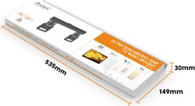 BRATECK επιτοίχια βάση τηλεόρασης LED-1944, 32-65", έως 75kg, ultra slim, fixed