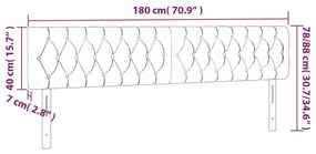 ΚΕΦΑΛΑΡΙ ΚΡΕΒΑΤΙΟΥ LED ΜΑΥΡΟ 180X7X78/88 ΕΚ. ΒΕΛΟΥΔΙΝΟ 3122010