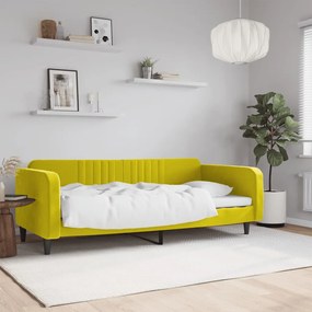Καναπές Κρεβάτι Κίτρινος 90 x 200 εκ. Βελούδινος