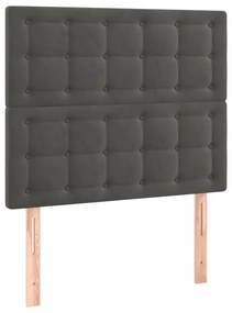 Κεφαλάρι Κρεβατιού LED Σκούρο Γκρι 100x5x118/128 εκ. Βελούδινο 3122901